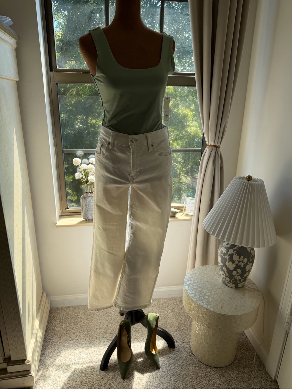 Banana Republic Off-White Straight-Leg Jeans